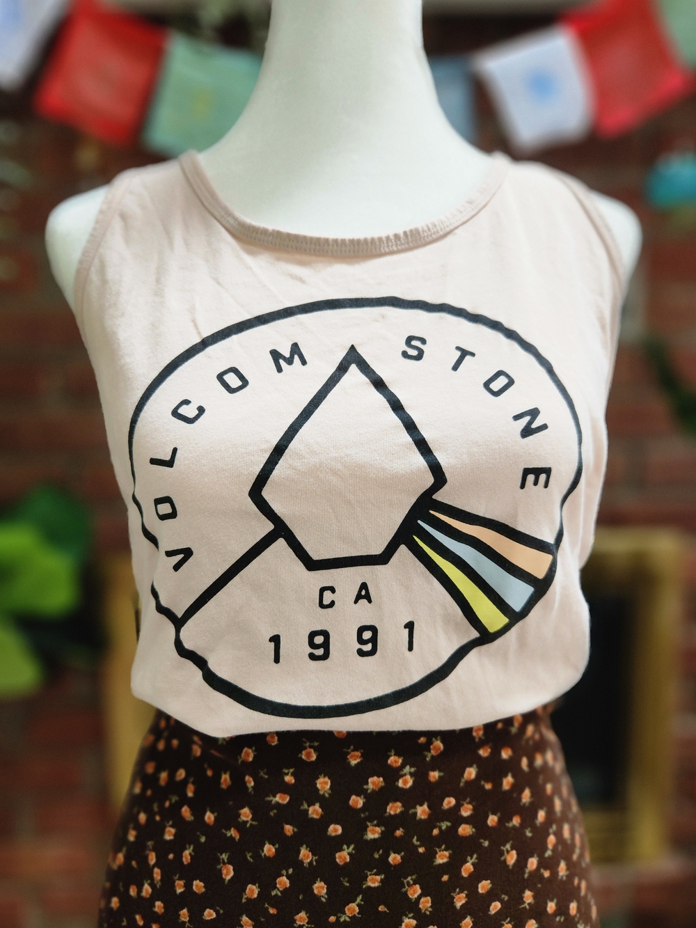 Volcom Stone Graphic Pale Pink Tank Top